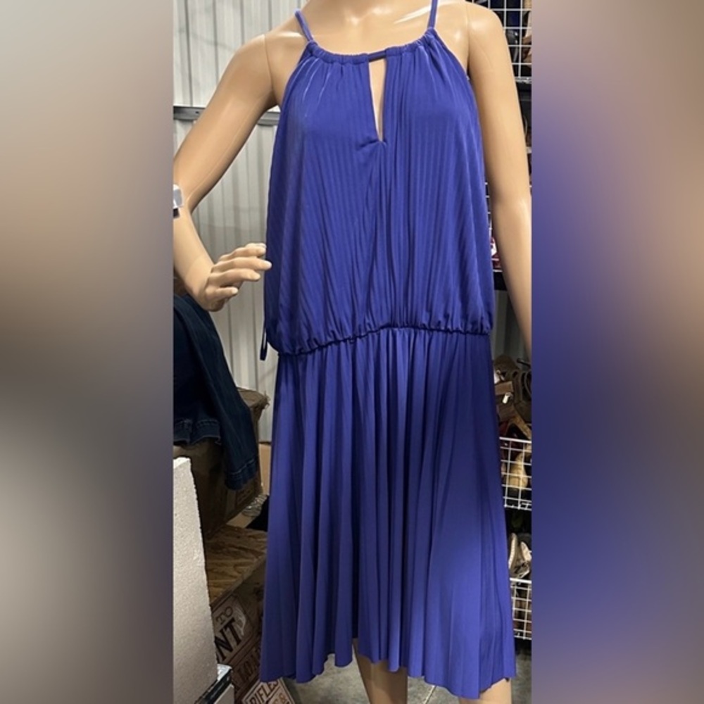 Lane Bryant Blue halter pleated flowing Midi Dress size 18 / 20